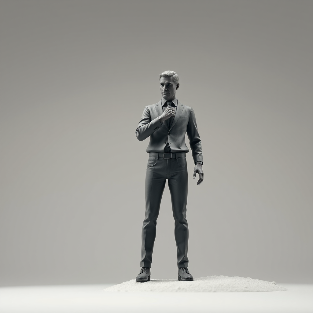 A Tiny Man Measuring 0.1 Millimeter Tall