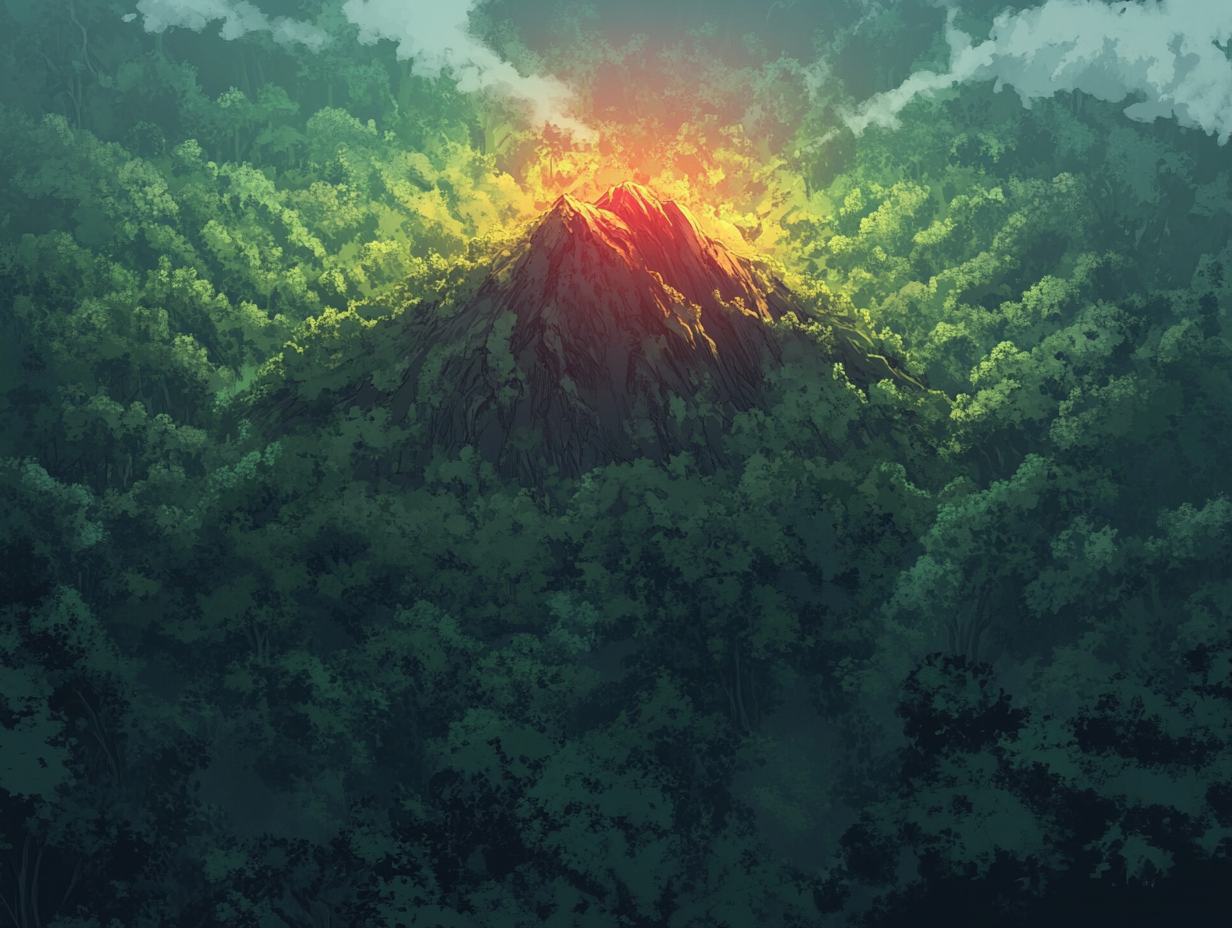 A Tiny Red Mountain in Enormous Enchanted Forest