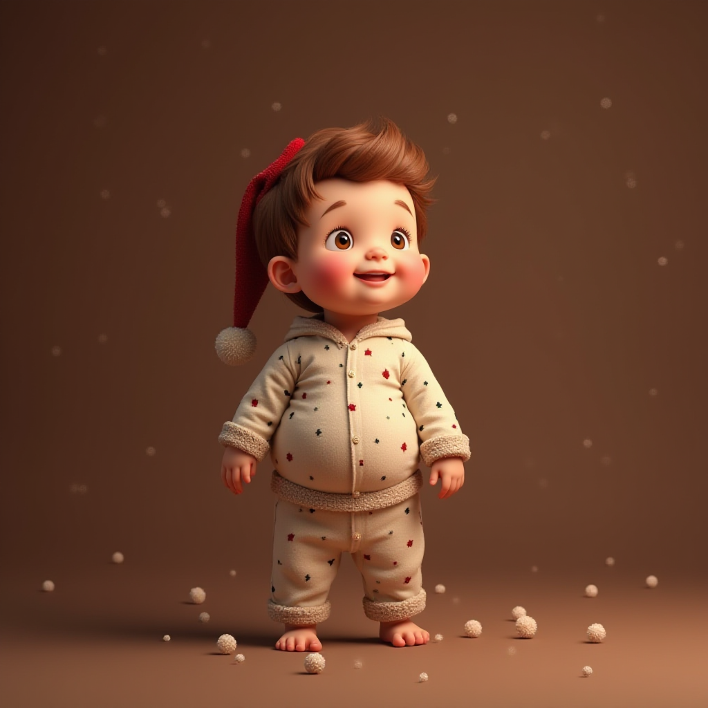 A Toddler Boy's Big Christmas Belly in Pajamas