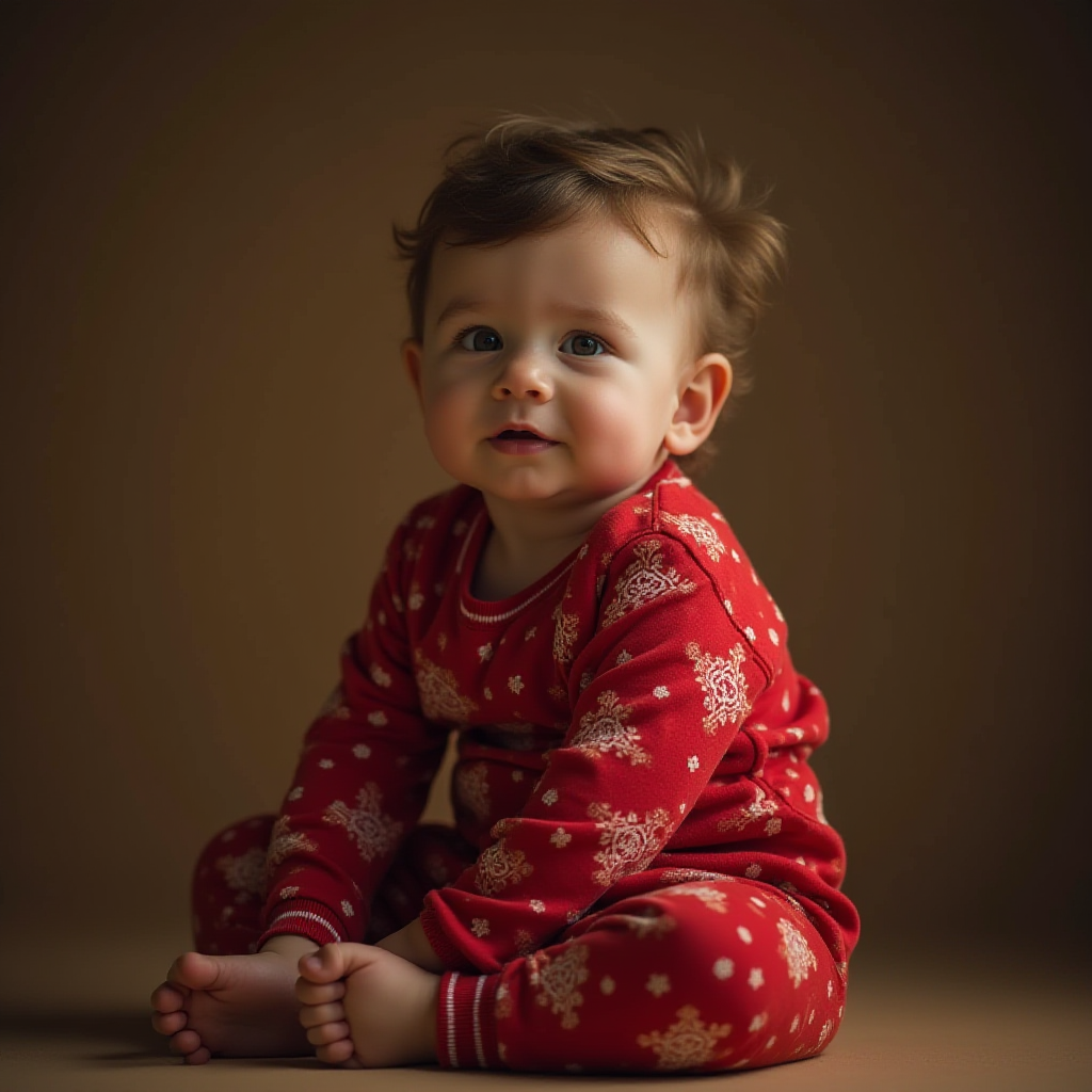 A Toddler Boy Growing Fatter on Christmas