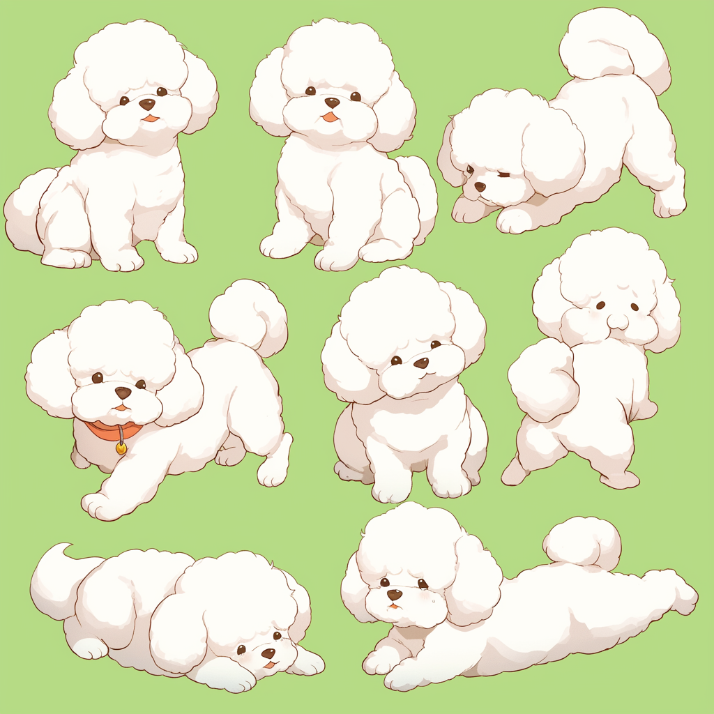 A Toy Poodle in Different Poses and Emotions