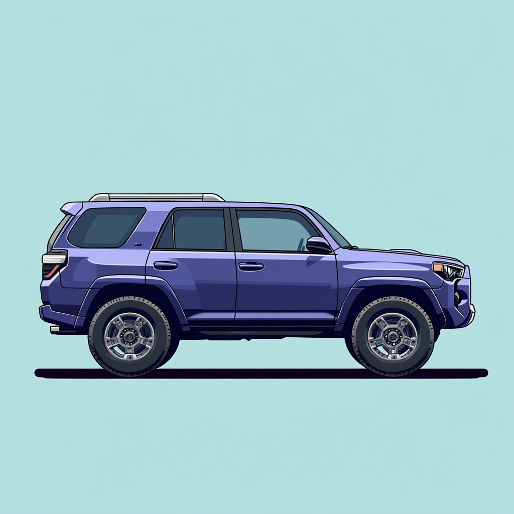 A Toyota 4Runner in blue and purple.