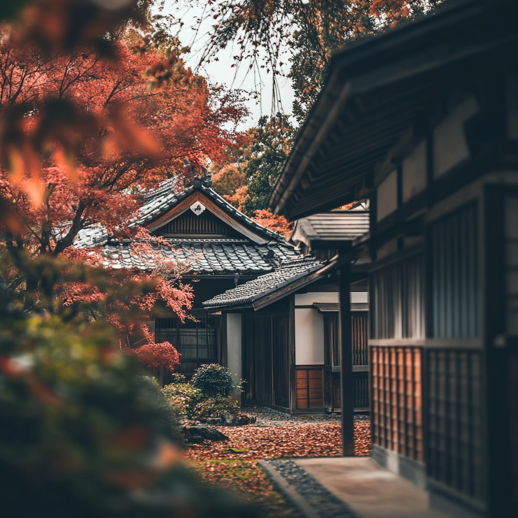 A Traditional Japanese Minka on a Cool Day