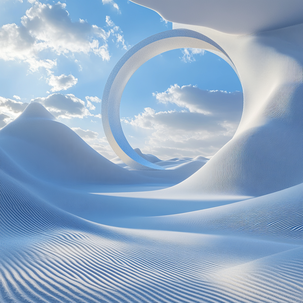 A Tranquil Desert Landscape with Blue Sky