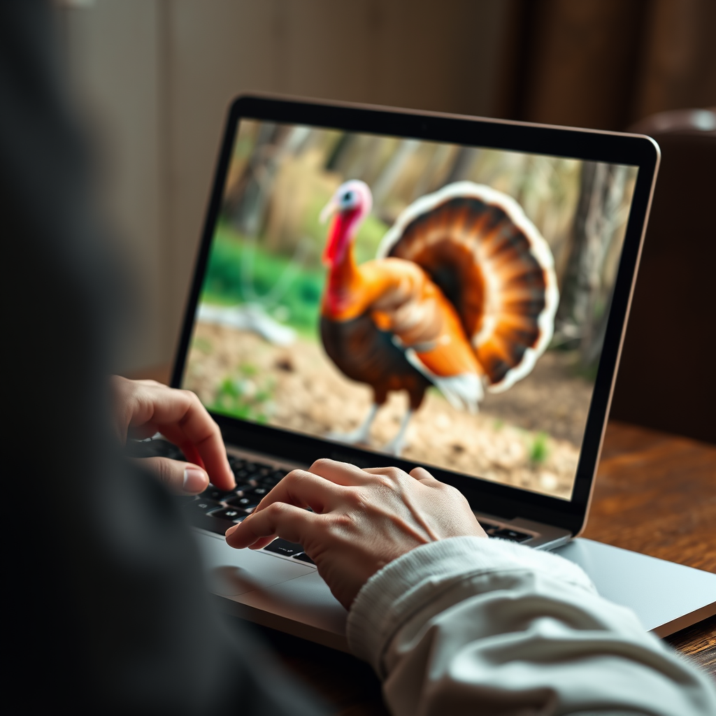 A Turkey Typing on the Laptop