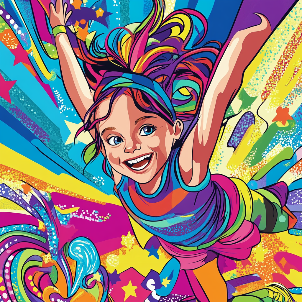 A Vibrant Cartoonish Gymnastics Coloring Book Cover