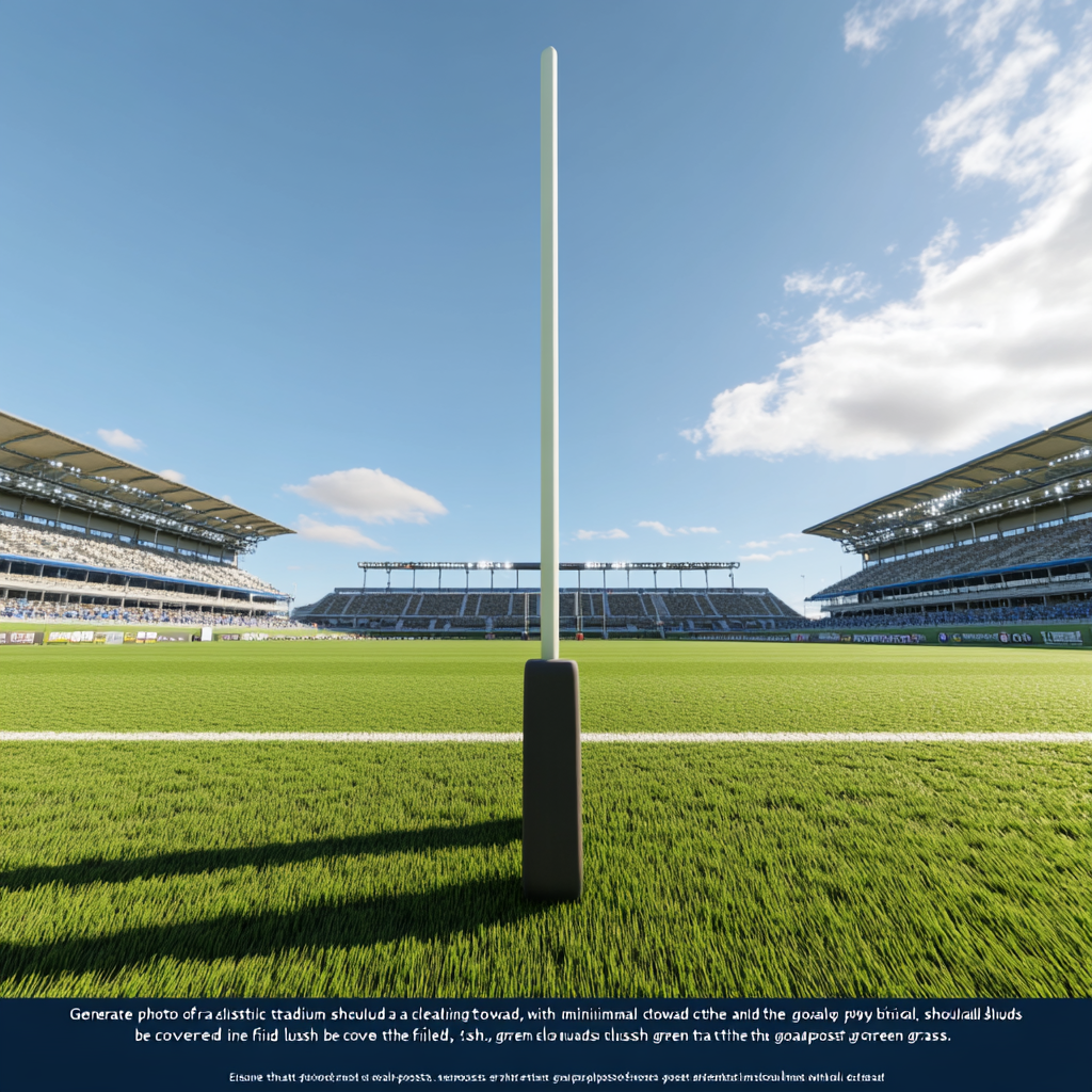 A Vibrant Rugby Stadium on a Clear Day