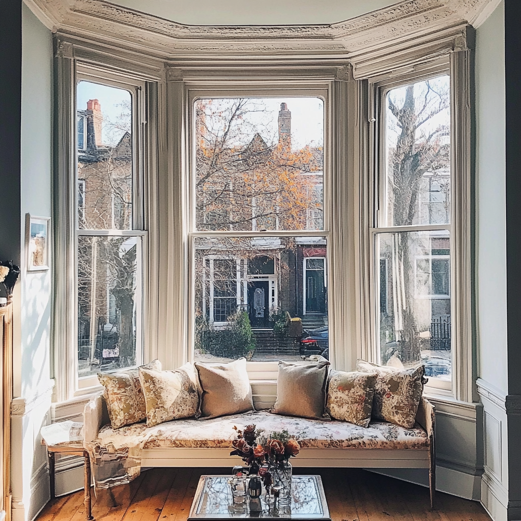 A Victorian Bay Window with Tasteful Decor