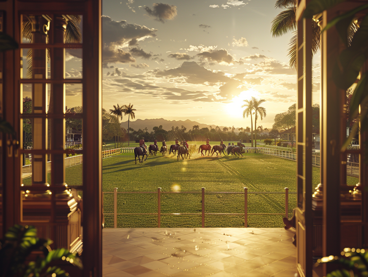 A Vivid Polo Game Image from Balcony