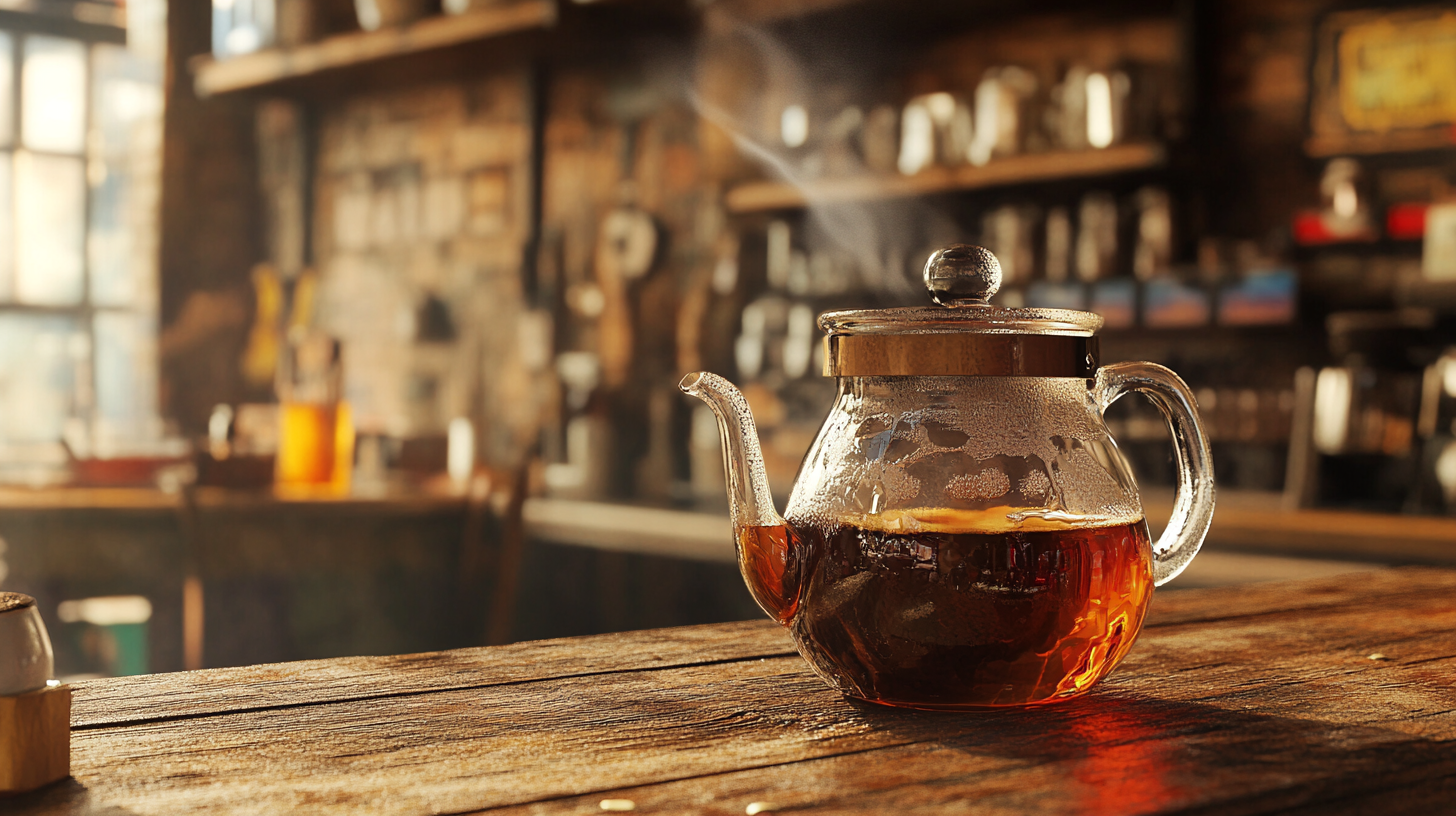 A Warm Café Atmosphere with Coffee Pot