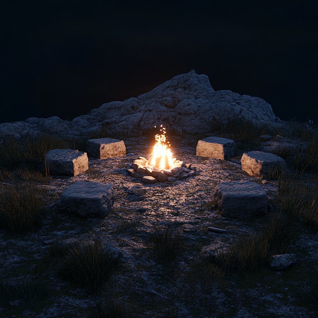 A Warm Campfire on Top of a Mountain