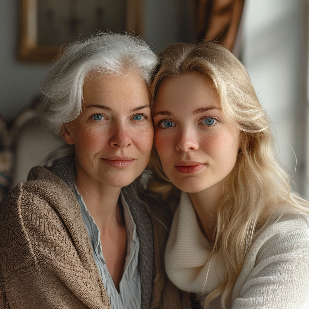 A Warm Nordic Mother-Daughter Portrait in Cozy Setting