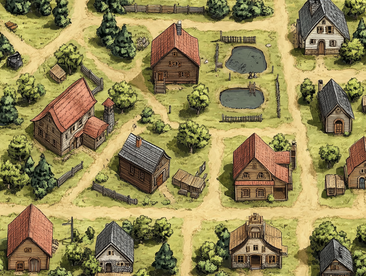 A Western Town Map for Dungeon and Dragons