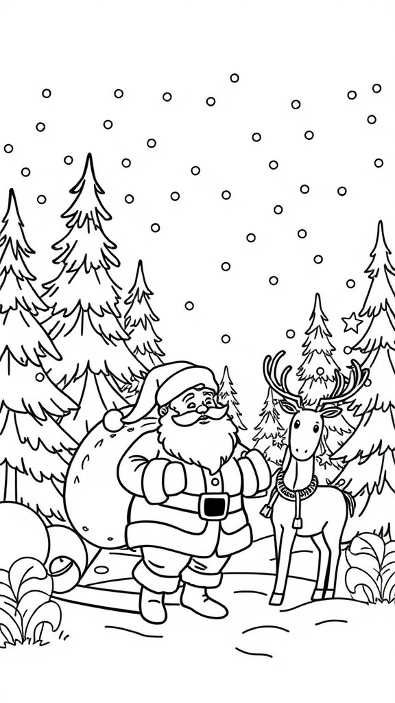 A Whimsical Christmas Scene with Santa Claus