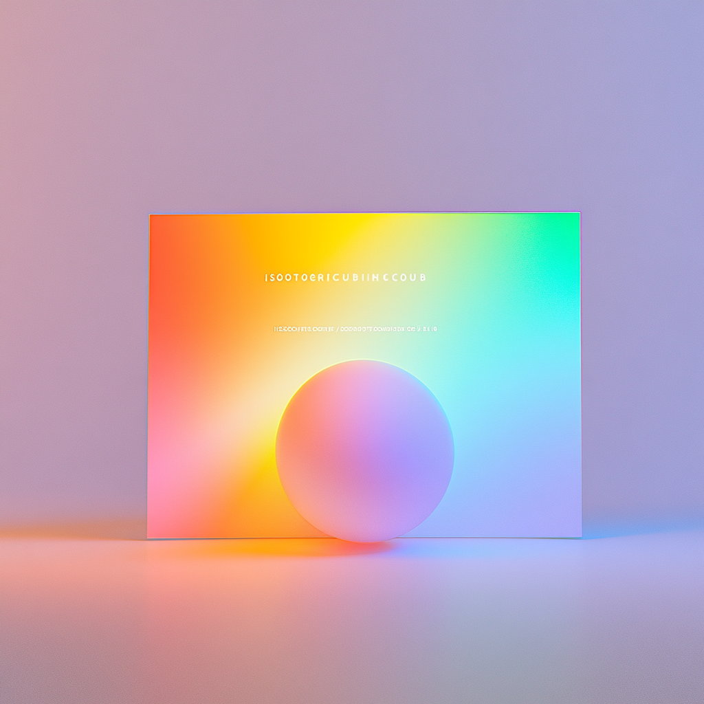 A White Business Card with Gradient Ball Logo