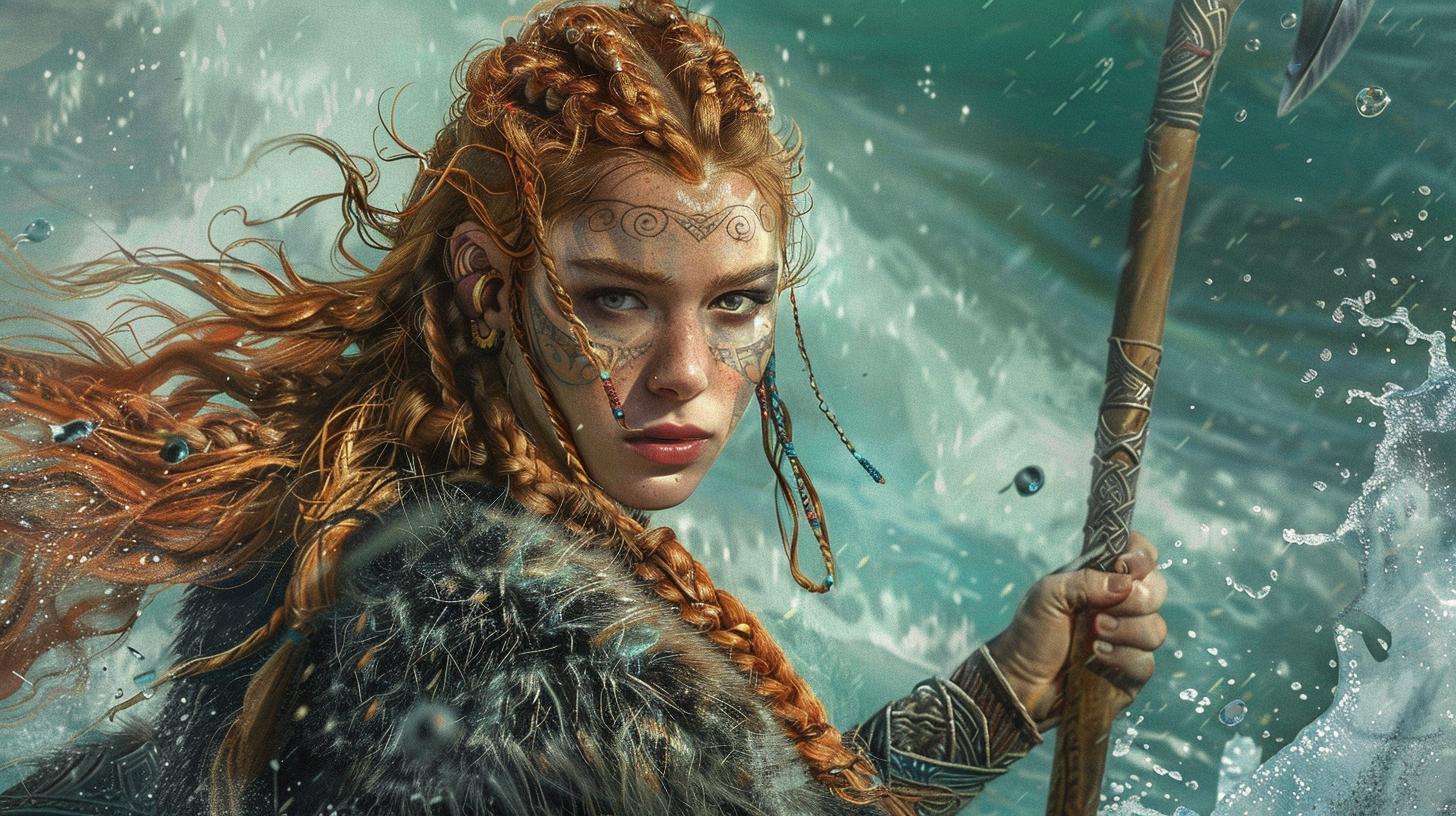 A Wise Viking Woman Looks Over the Sea.