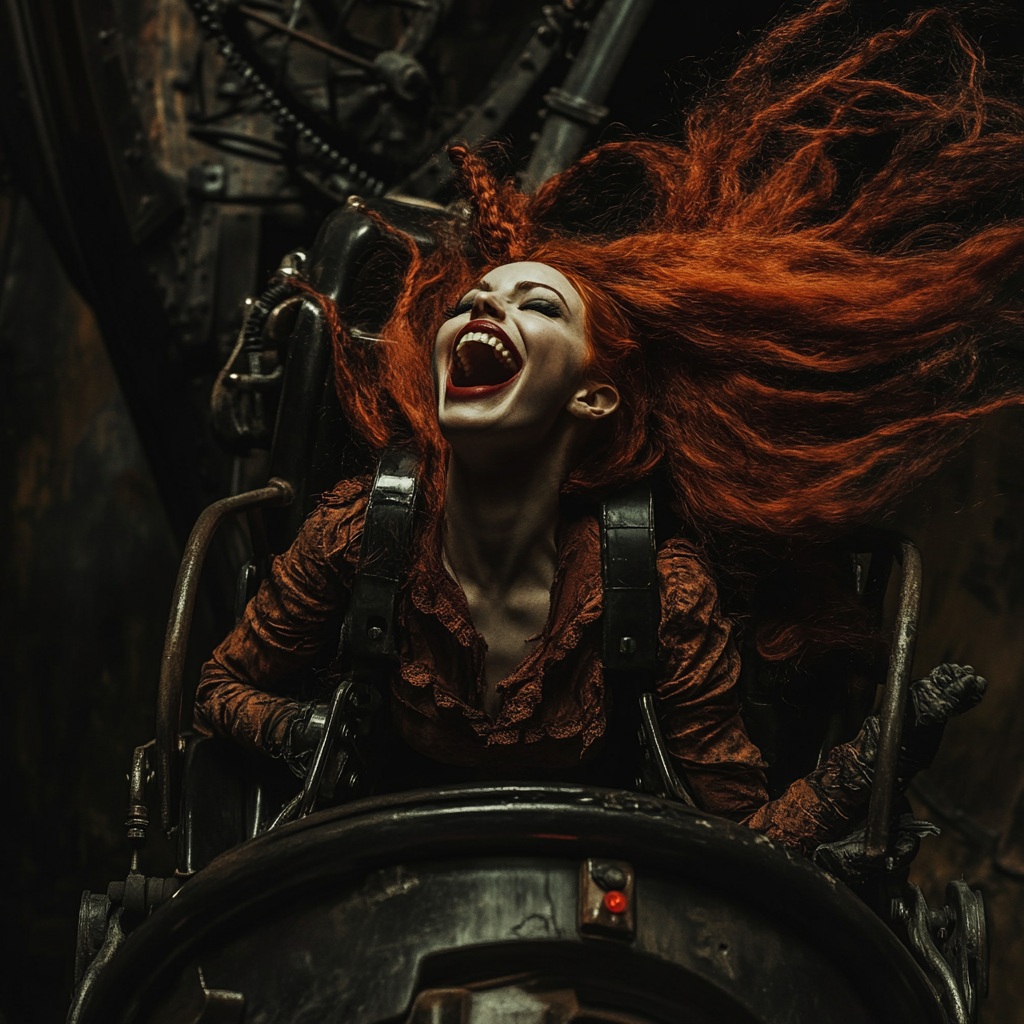 A Witch Laughs On Roller Coaster Ride.