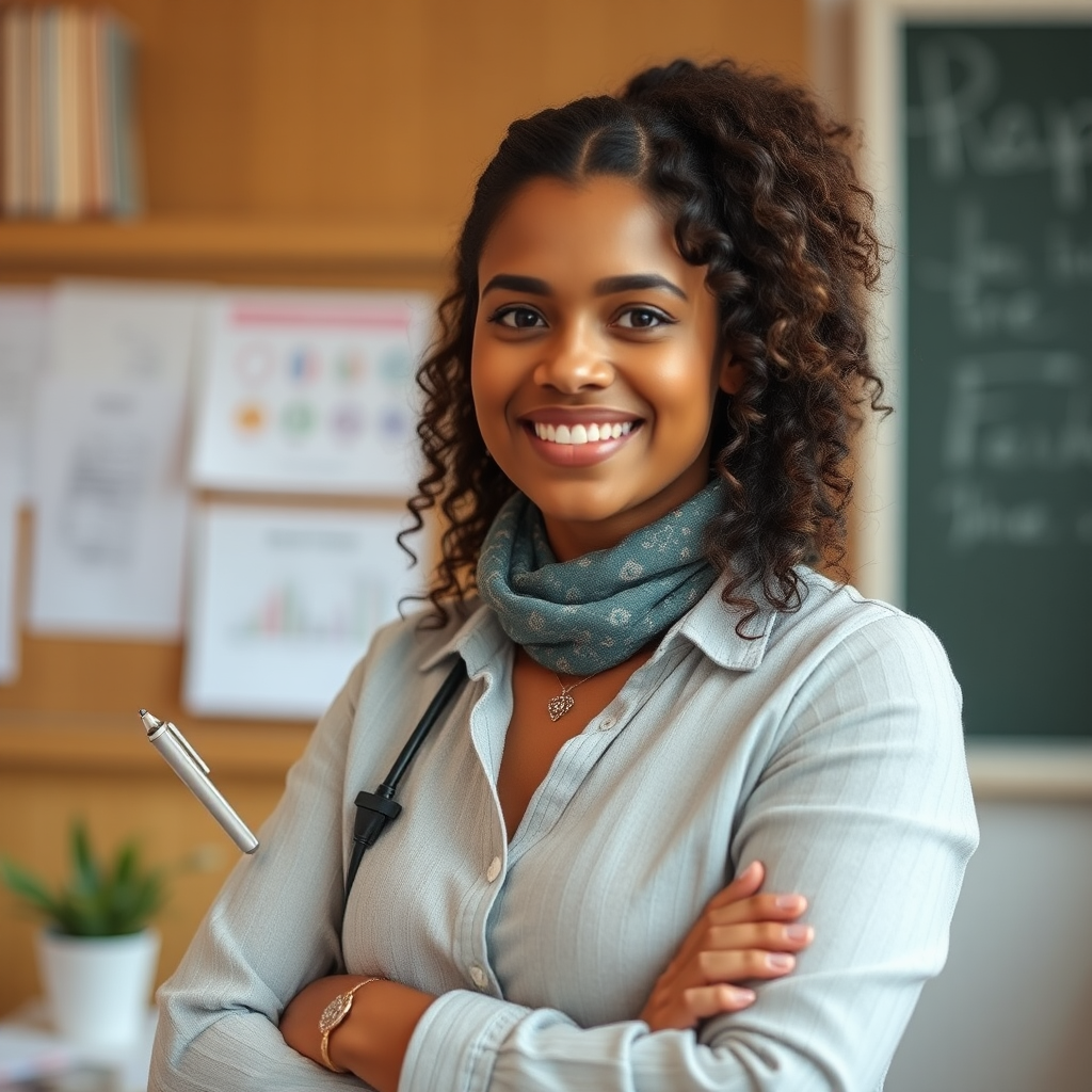 A Woman English Teacher in a Classroom