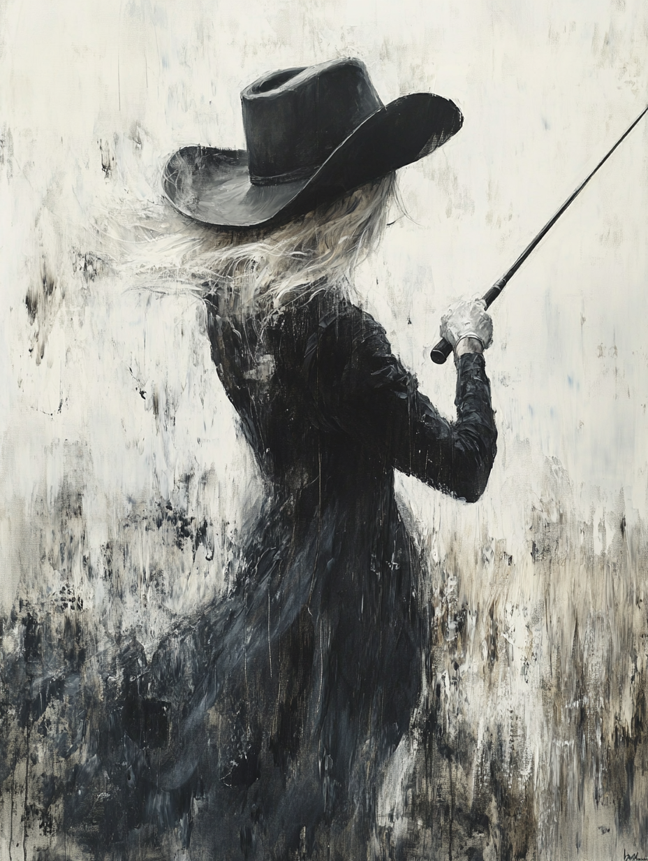 A Woman Golfing in Jeremy Mann's Style