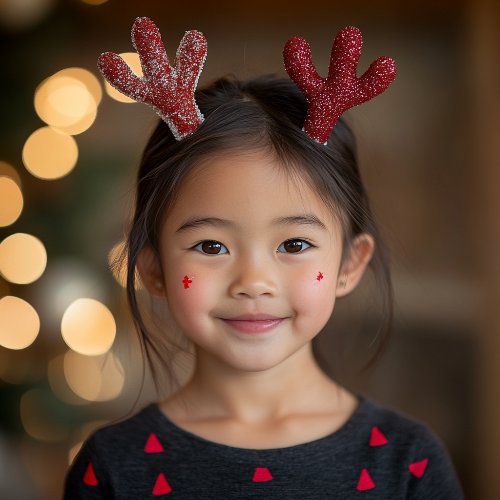 A Young Girl's Cute Holiday Portrait