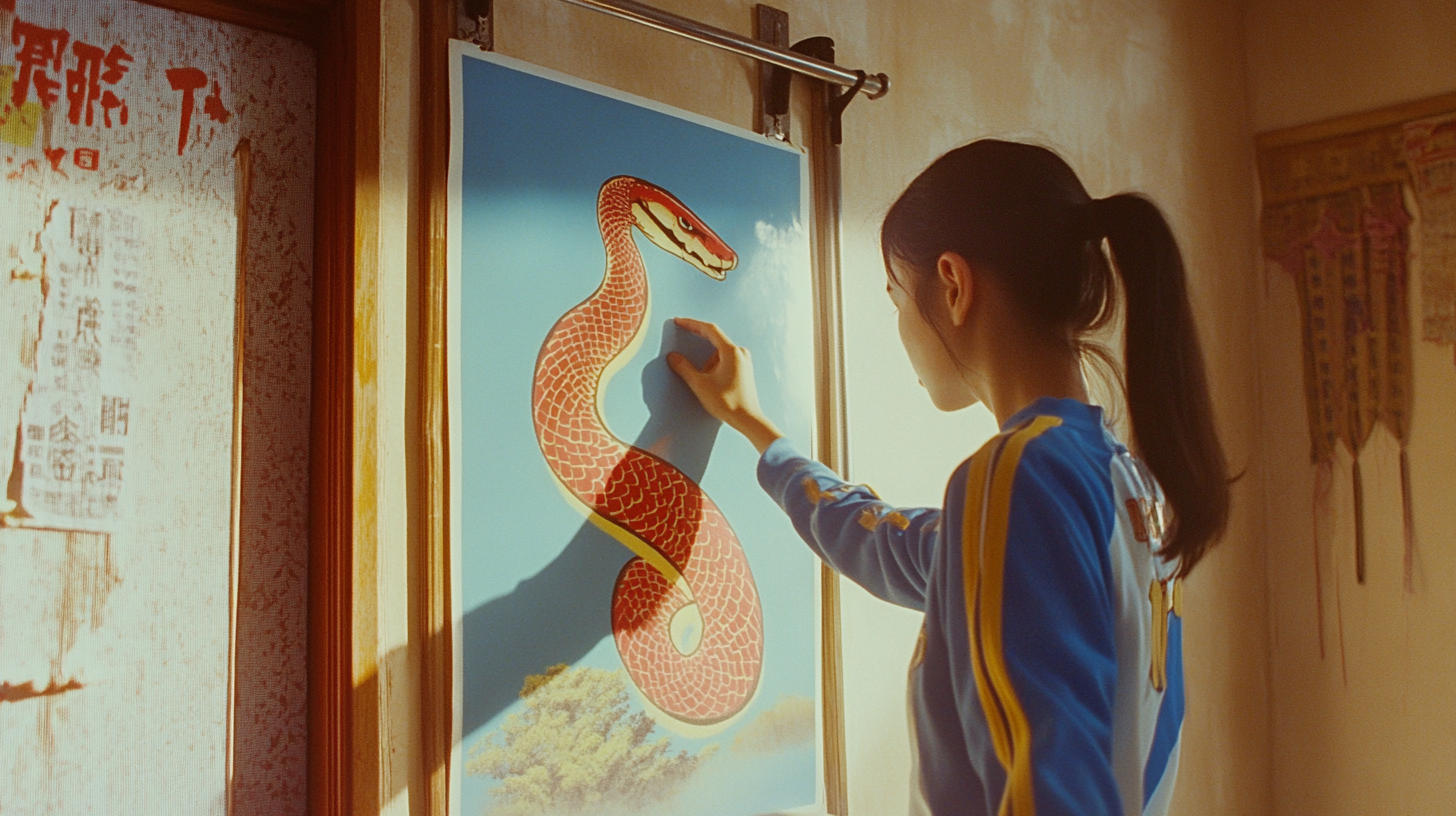 A Young Gymnast Motivated by Snake Poster