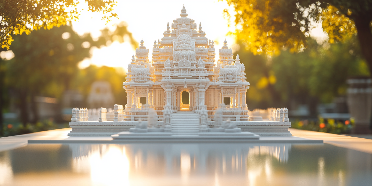 A beautiful tiny white Jain temple photograph.