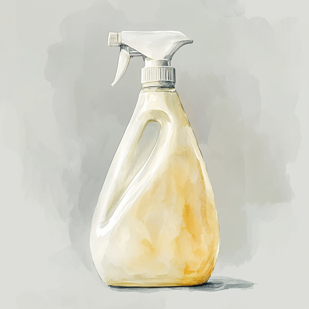 A beautiful watercolor illustration of yellow and white cleaning.