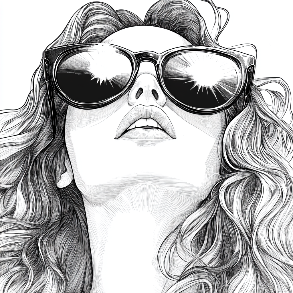 A beautiful woman with curly hair and sunglasses