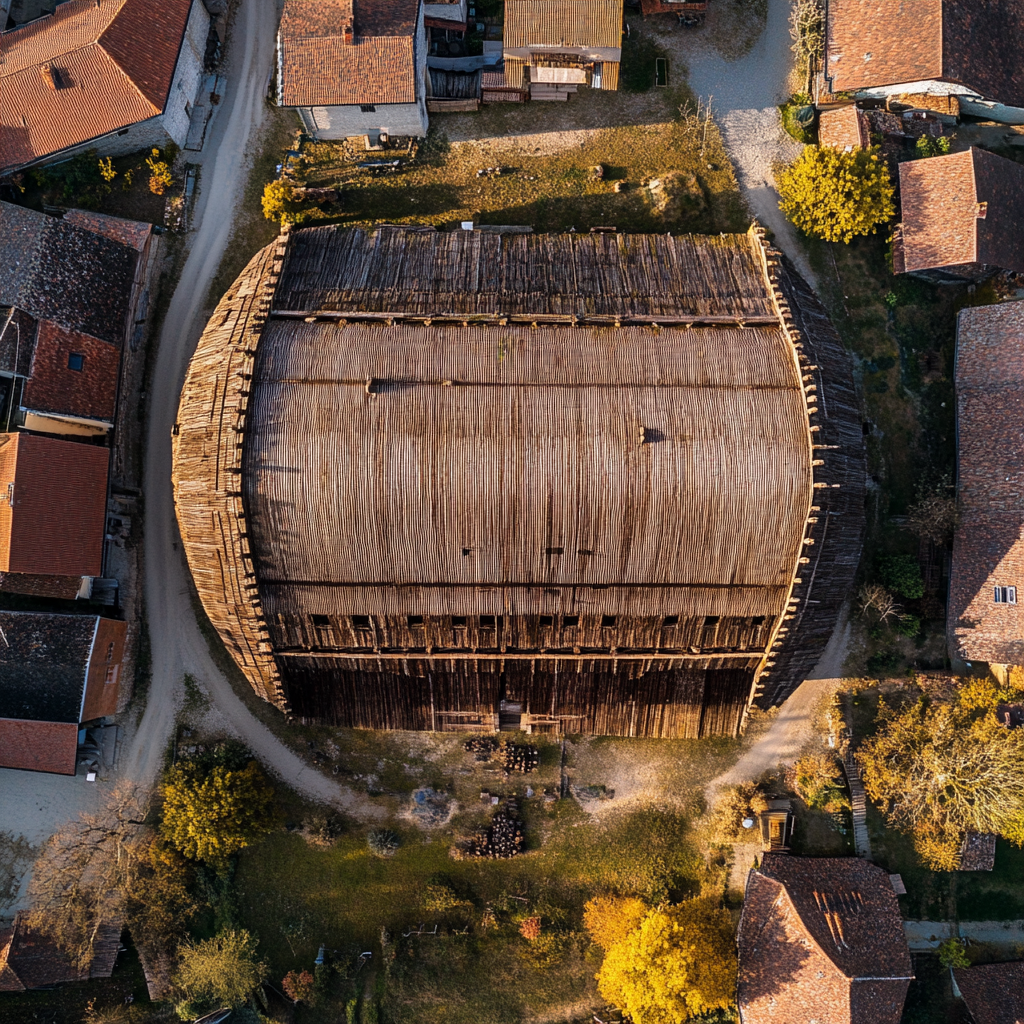 A big medieval granary in a small town