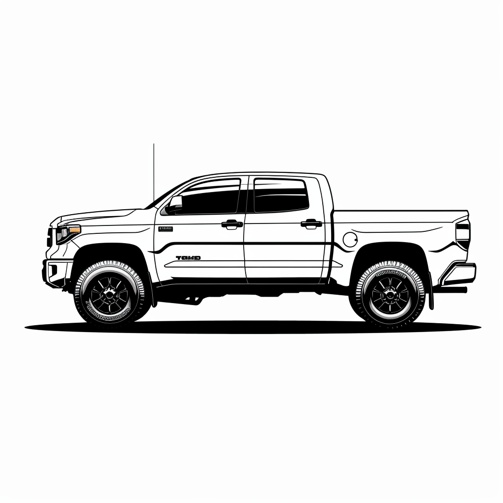 A black Toyota Tundra logo on white background