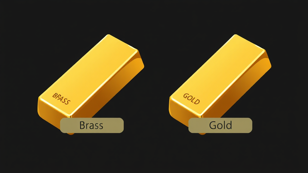 A brass bar and a gold bar contrasted.