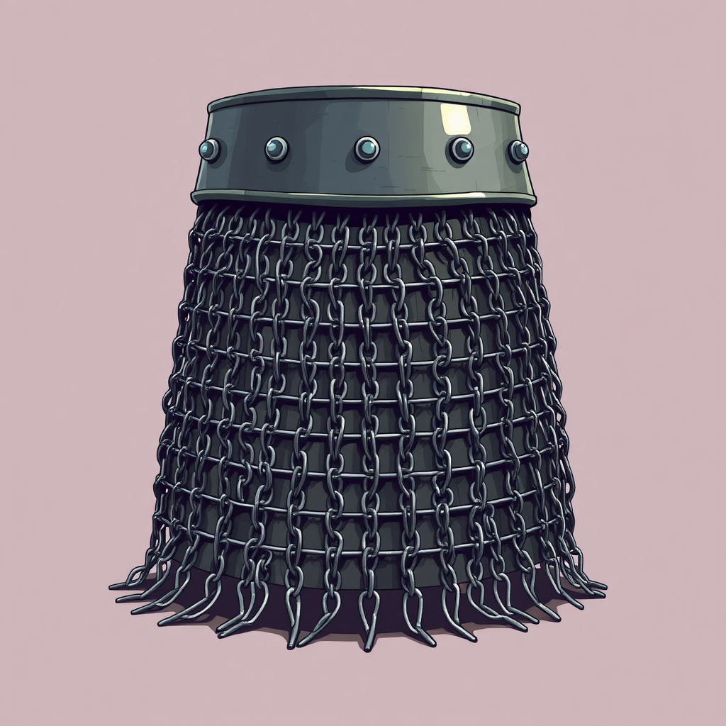 A chain mail skirt for protection in battle.