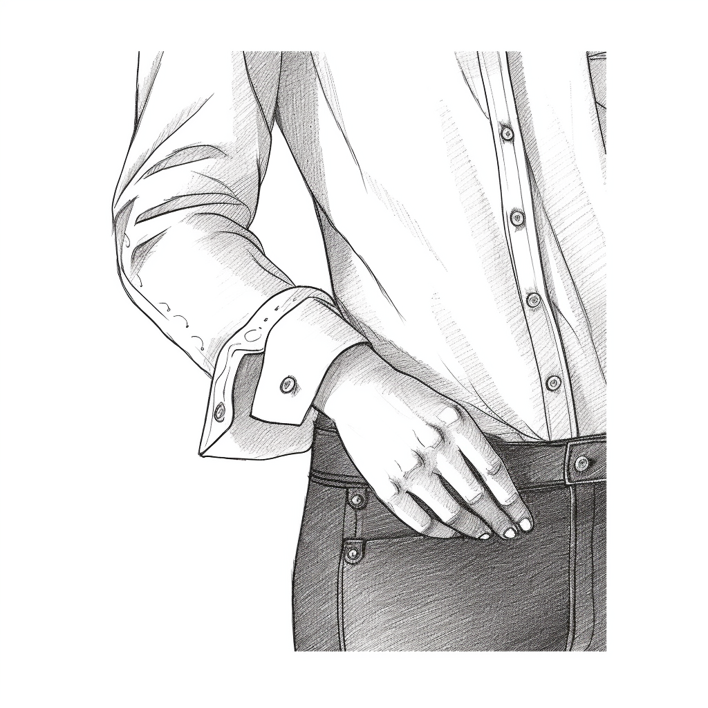 A classy hand-drawn vintage-style illustration of shirt cuffs.