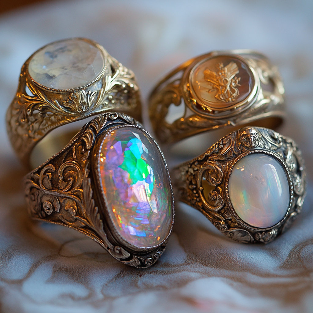 A collection of unique and beautiful rings.