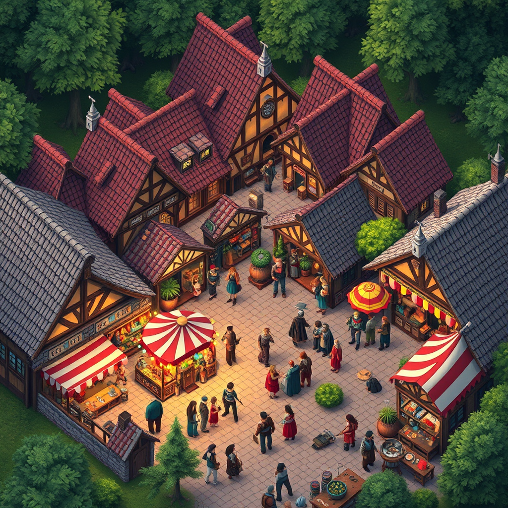 A colorful old Viking village carnival with hidden objects.