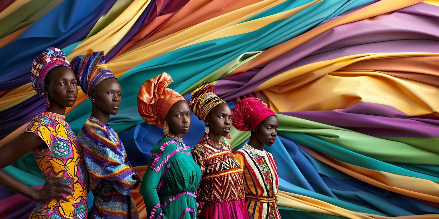 A colorful photo of African people in tradition