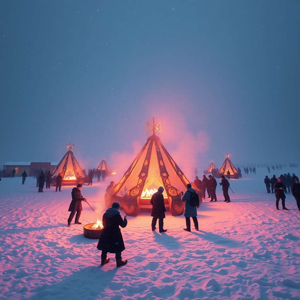 A colorful scene at Druga Festival in Himalayas.