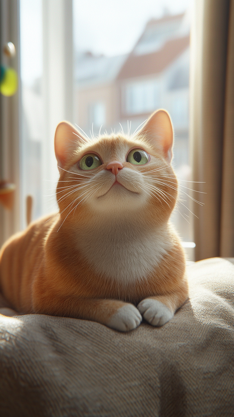 A cozy morning with an orange tabby cat