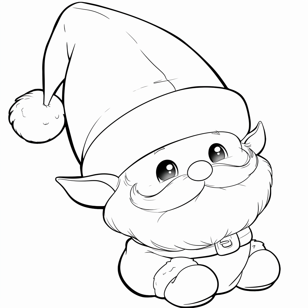 A cute chubby Nordic Christmas elf with big nose