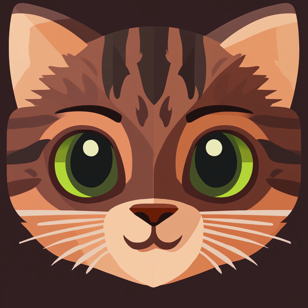 A cute emoji of a boyish cub cat.