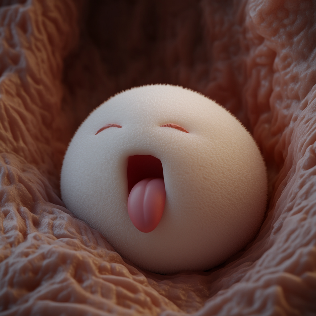 A cute sleeping pill covered in a tongue quilt.