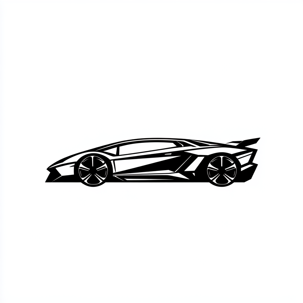 A detailed icon of a sleek Lamborghini car