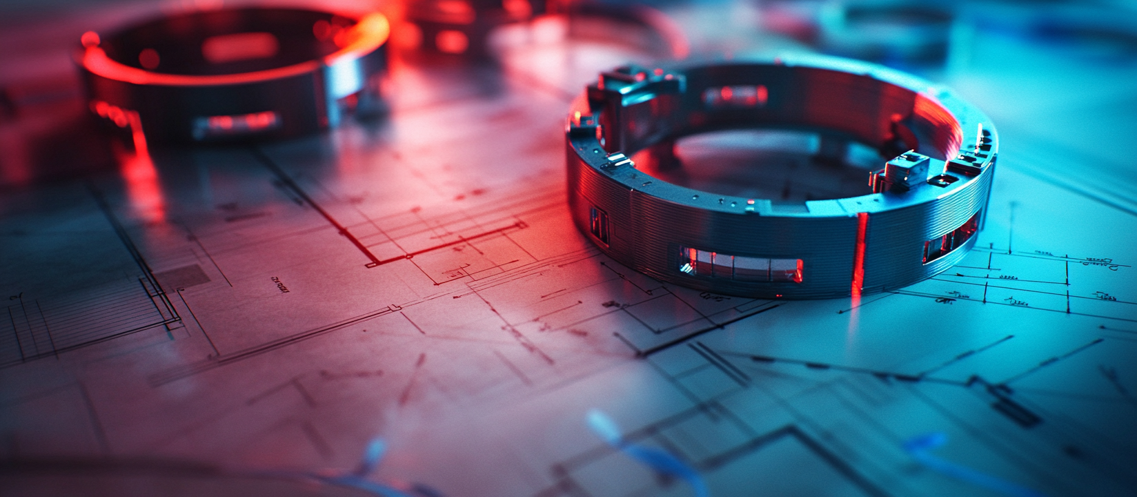 A detailed plastic flange construction plan in hall.