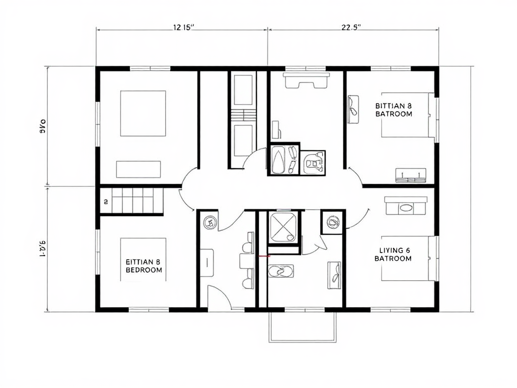 A detailed two-story modern home floor plan.