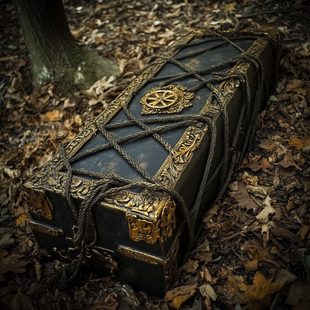 A fancy coffin with escape device for dead