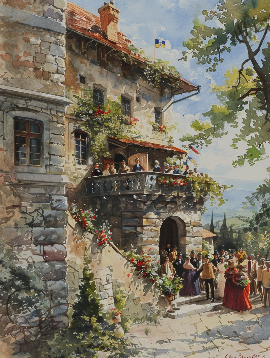 A fancy wedding at the castle walls