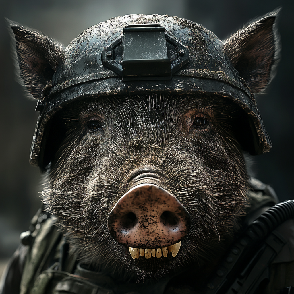 A fierce boar in Call of Duty attire