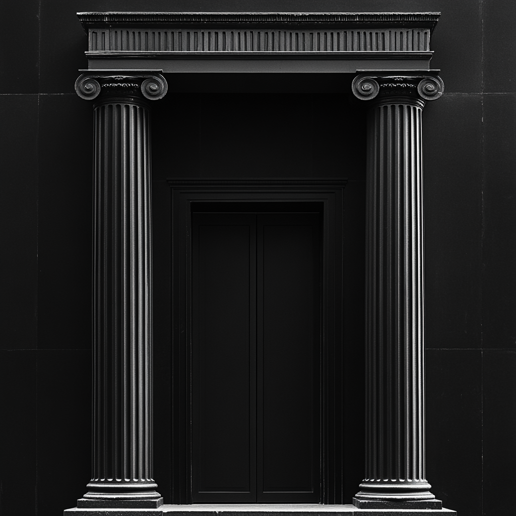 A financial firm logo inspired by Greek architecture.