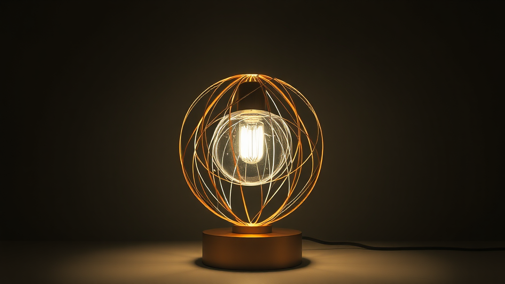 A futuristic lamp with layers and laser cuts.