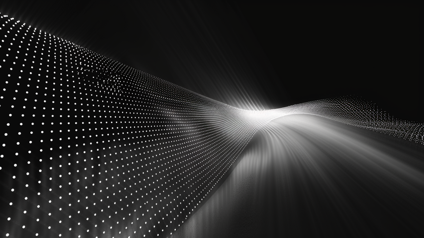 A futuristic light wave on white background.